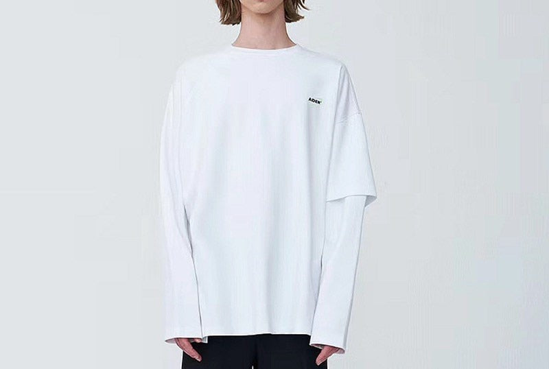 Oversized Adererror Back Z-Stitch Double Sleeves Hoodie