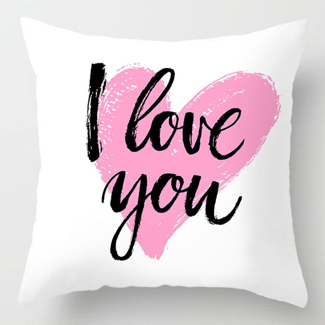 Fashion Pink Letter Pillow Case 45*45 Polyester Home Throw Pillows Soft Decorative Cushion Cover For Sofa Chair Pillow Covers