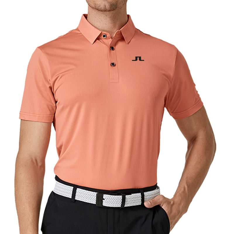 Short sleeved golf T-shirt, breathable, quick-drying, smooth sports stretch technical fabric opaque