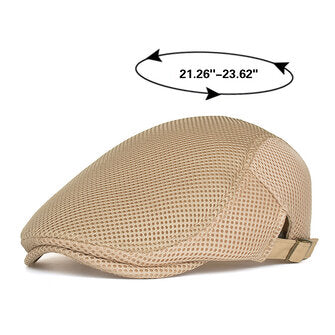 Collrown Men Summer Outdoor Casual Thin And Light Beret Hat Adjustable Breathable Mesh Newspaper Cap