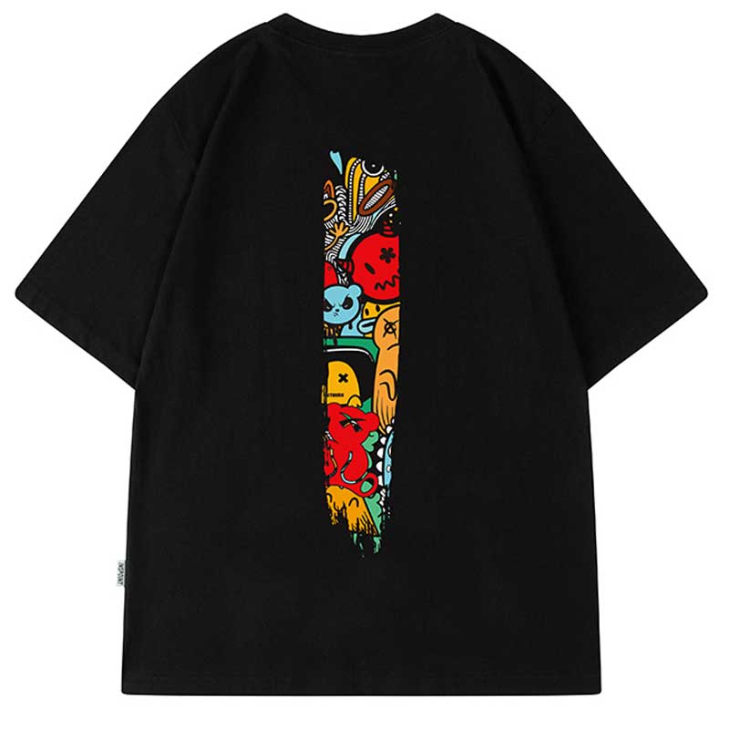 Oversized t shirts Hip Hop Monster Devil Print T-Shirt Cotton Half Sleeve Casual Summer Tees Top Drop Shipping Clothes wholesale