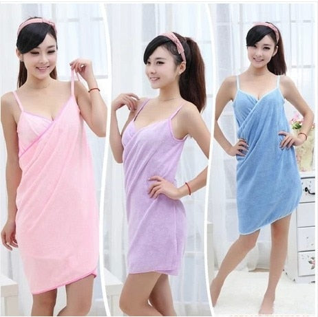 Fashion Lady Girls Wearable Fast Drying Magic Bath Towel Beach Spa Bathrobes Bath Skirt