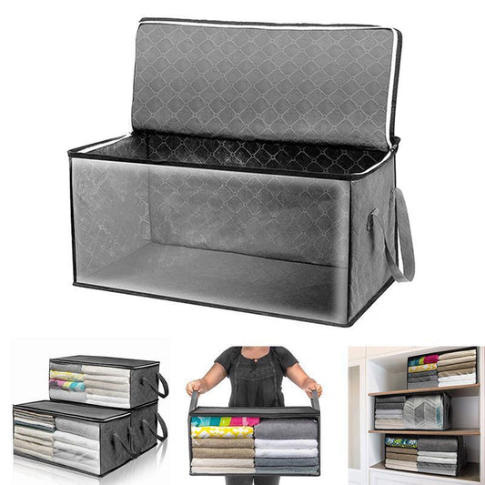 Foldable Comforter Storage Bag Household Clothing Storage Box Dustproof Non-woven Quilt Storage Bra Socks Wardrobe Organizer