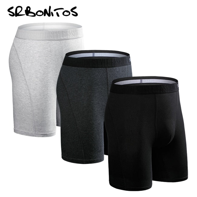 Underwear Men Brand 3pcs Long Boxers Man Boxer Shorts Mens Underpants Men's Panties Underware Cotton Boxershorts Plus Size 7xl