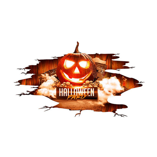 Halloween 3D Stickers View Scary Pumpkin Shaped Window Floor Stickers