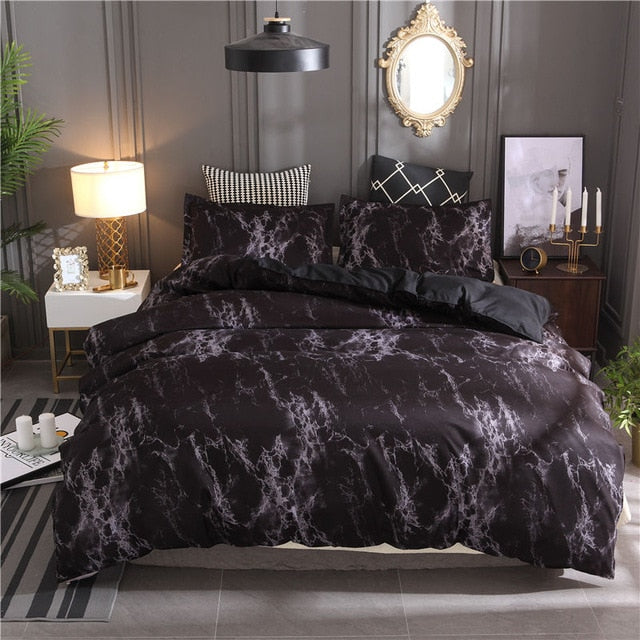 Modern Marble Printed Bedding Set Queen Size 2pcs/3pcs Duvet Cover Set Bed Linen Quilt Cover