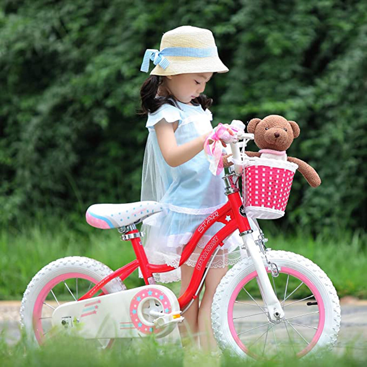 [EU Direct] ROYALBABY STARGIRL 14 Inch Children's Bike Two Brake System Kids Bicycle With Training Wheel For 3~5 Years old Stabilisers Bike Balance Bike