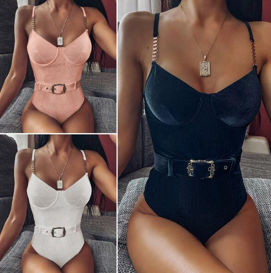 Sexy Lingerie Set Women Fashion Sexy Solid Color Jumpsuit Push-Up