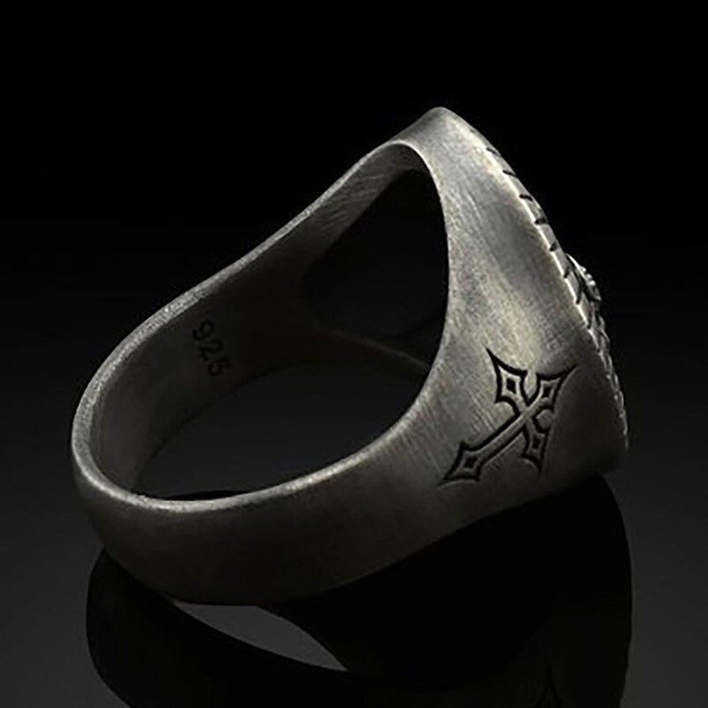 Vintage Silver Color Jesus Cross Ring For Men Women Popular Fashion Religious Belief Jewelry