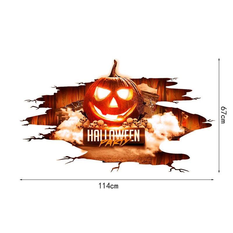 Halloween 3D Stickers View Scary Pumpkin Shaped Window Floor Stickers