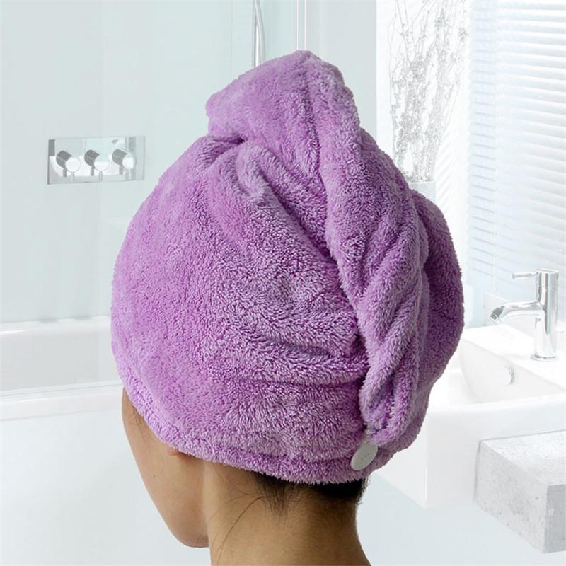Women Bathroom Super Absorbent Quick-drying Microfiber Bath Towel Hair Dry Cap Salon Towel 25x65cm