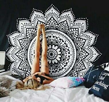 Printed Lotus Tapestry Bohemia Boho Mandala Tapestry Wall Hanging For Wall Decoration Hippie Tapestry Beach Towel Yoga Mat