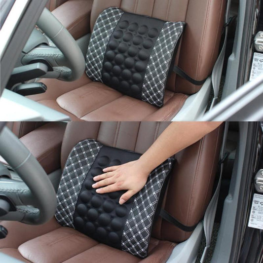 Car Lumbar Support Pillow 12V Electric Massage Auto Seat Back Relaxation Office Chair Waist Lumbar Support Cotton Cushion Pillow