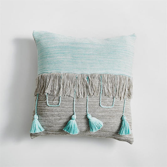 Cable Knit Cushion Cover Vintage Mix color Grey Blue Orange Tassels Pillow Case Soft Home Decor Pillow cover Bohemia Pillow