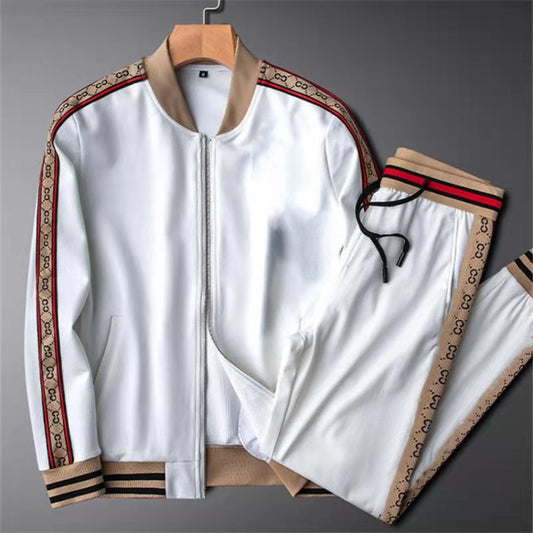 Track And Field New Men's Fall Winter Sportswear Fashion Zipper Jacket + Hip Hop FItness Jogging Pants Large Casual Suit