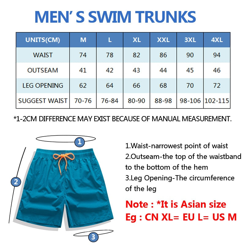 ESCATCH Mens Swimwear Swim Shorts Trunks Beach Board Shorts Swimming Pants Swimsuits Mens Running Sports Surffing Shorts