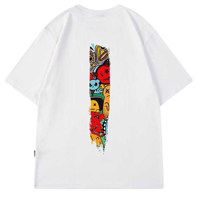 Oversized t shirts Hip Hop Monster Devil Print T-Shirt Cotton Half Sleeve Casual Summer Tees Top Drop Shipping Clothes wholesale