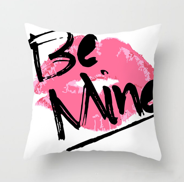 Fashion Pink Letter Pillow Case 45*45 Polyester Home Throw Pillows Soft Decorative Cushion Cover For Sofa Chair Pillow Covers