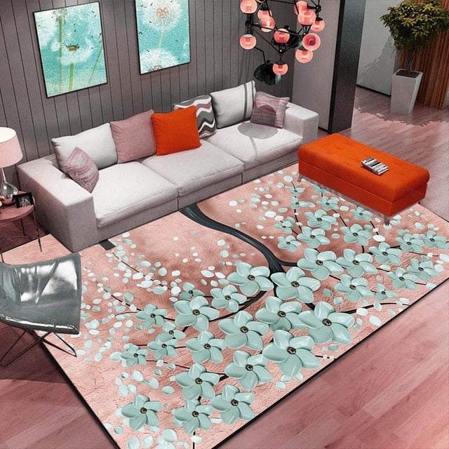 High Quality Abstract Flower Art Carpet For Living Room Bedroom Anti-slip Floor Mat Fashion Kitchen Carpet Area Rugs
