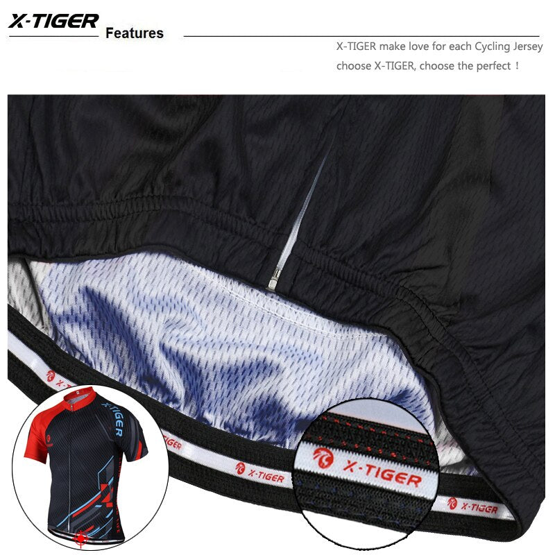 X-TIGER 2020 Summer Cycling Jersey Breathable MTB Bike Clothes Short Sleeve Mountain Bicycle Clothing Cycling Uniform For Men