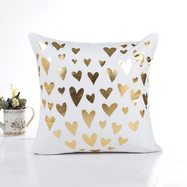 Cushion Cover Gold Linen Cotton Soft Cute Throw Pillow Cover Decorative Sofa Pillow Case Pillowcase