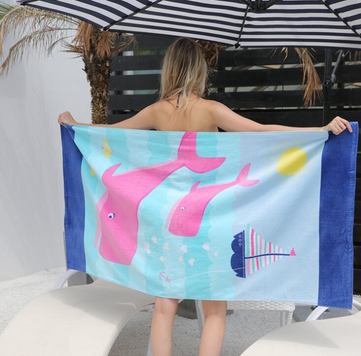 Compact Beach Towel Quick Drying Summer Vocation Yoga Towel Printed Surfing Travel Towel Swimming Microfiber Towel