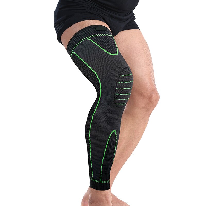 Black And Green Knitted Thermal Kneecaps
