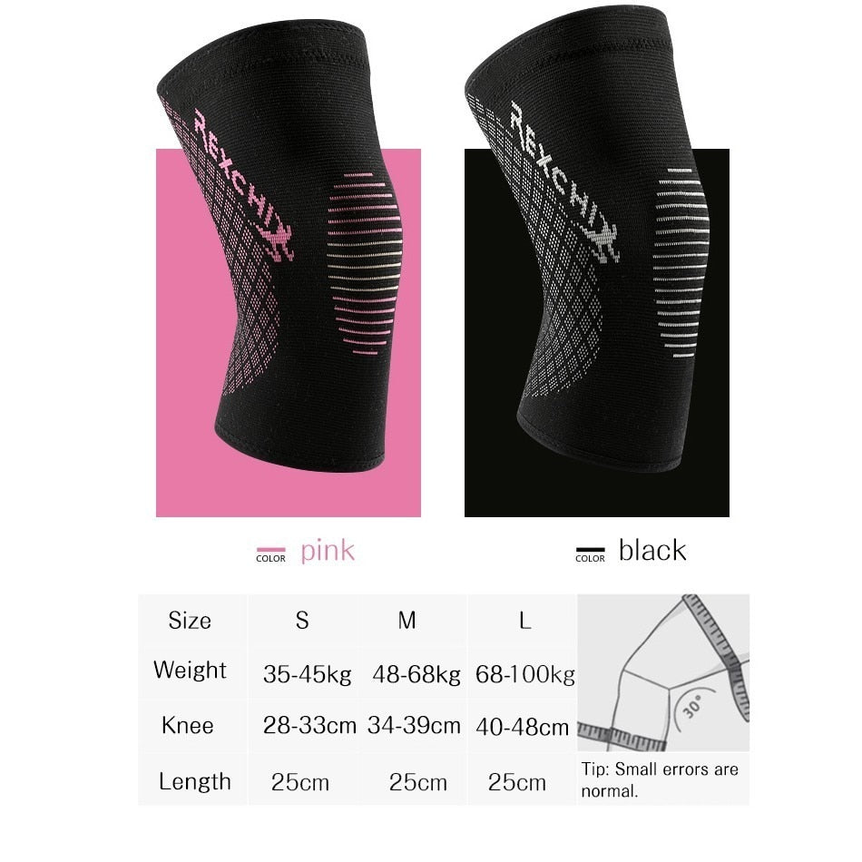 REXCHI Elastic Kneepads Women Protective Gear Knee Pad Patella Brace Support for Basketball Volleyball Running Sports Safety