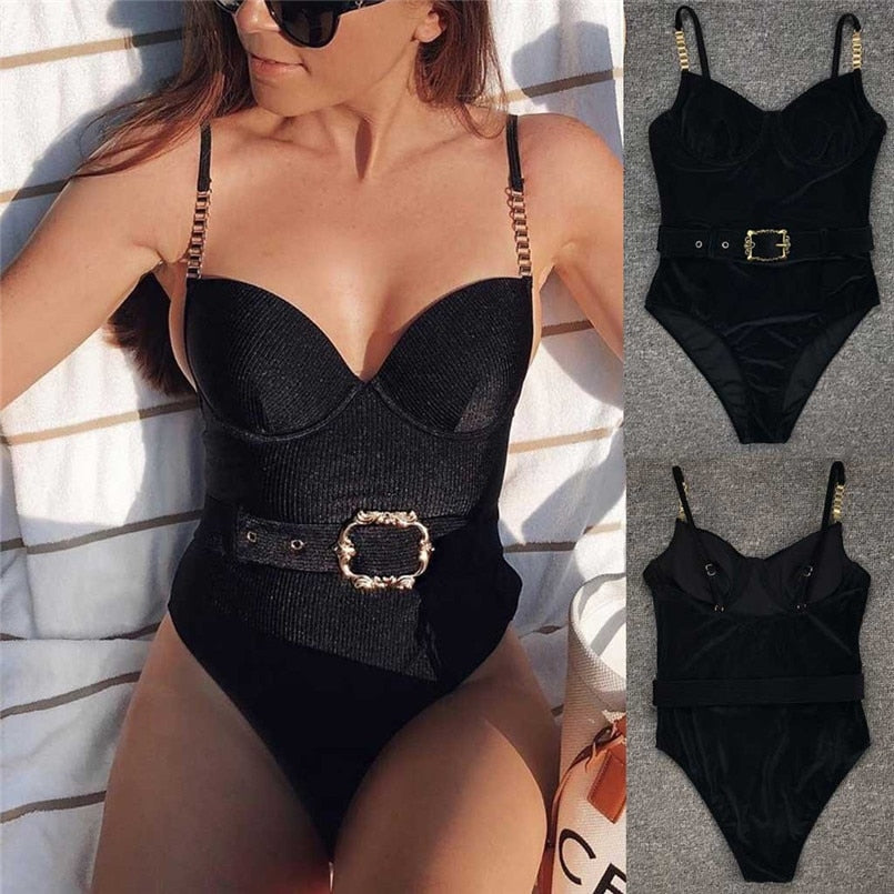 Sexy Lingerie Set Women Fashion Sexy Solid Color Jumpsuit Push-Up