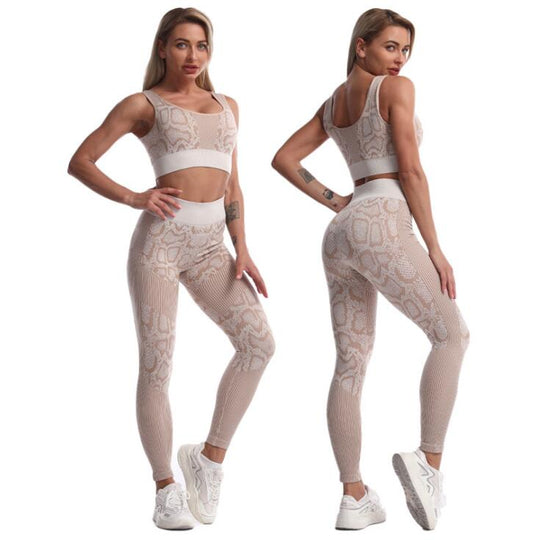 Seamless Women Yoga Suit Serpentine Sportswear High Waist Leggings