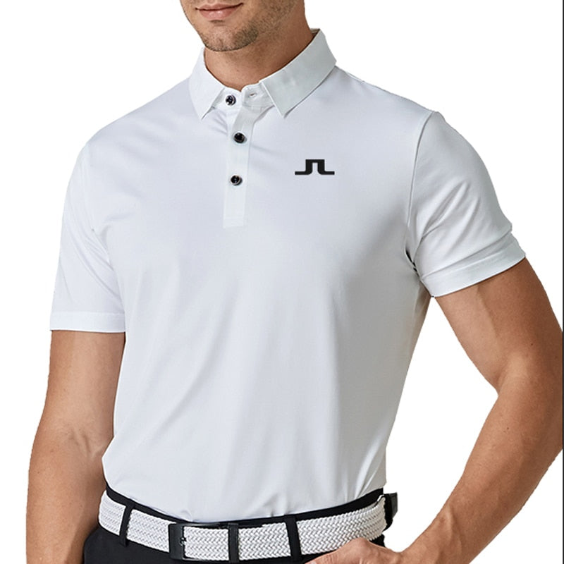 Short sleeved golf T-shirt, breathable, quick-drying, smooth sports stretch technical fabric opaque