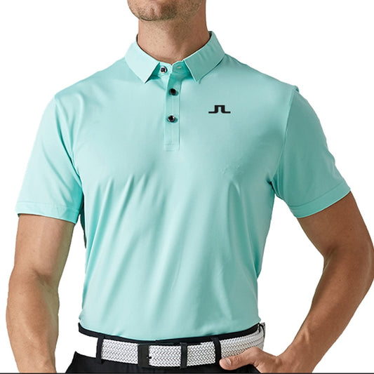 Short sleeved golf T-shirt, breathable, quick-drying, smooth sports stretch technical fabric opaque