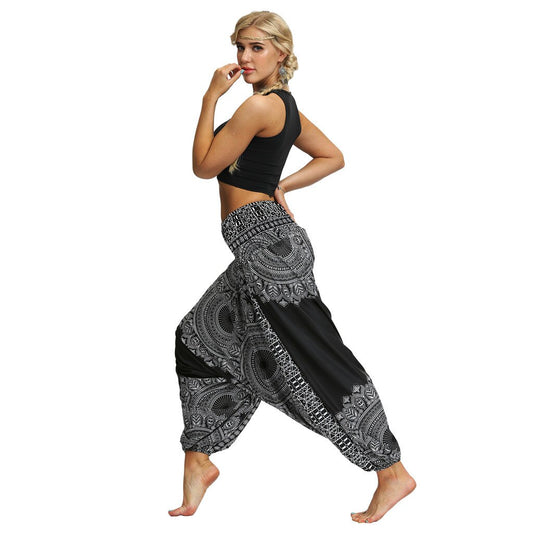 Women'S Pants Casual Loose Yoga Trousers Baggy Vintage Boho Aladdin Joggers Wide Pants Modis Streetwear Spodnie Damskie#ss