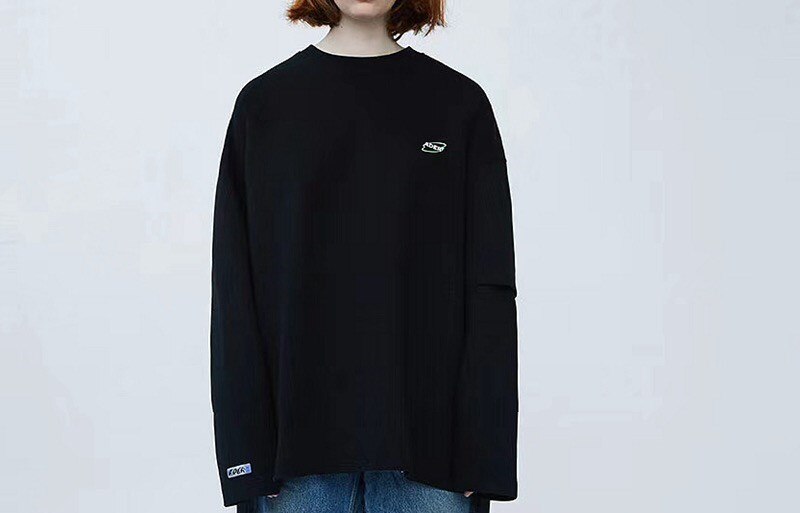 Oversized Adererror Back Z-Stitch Double Sleeves Hoodie