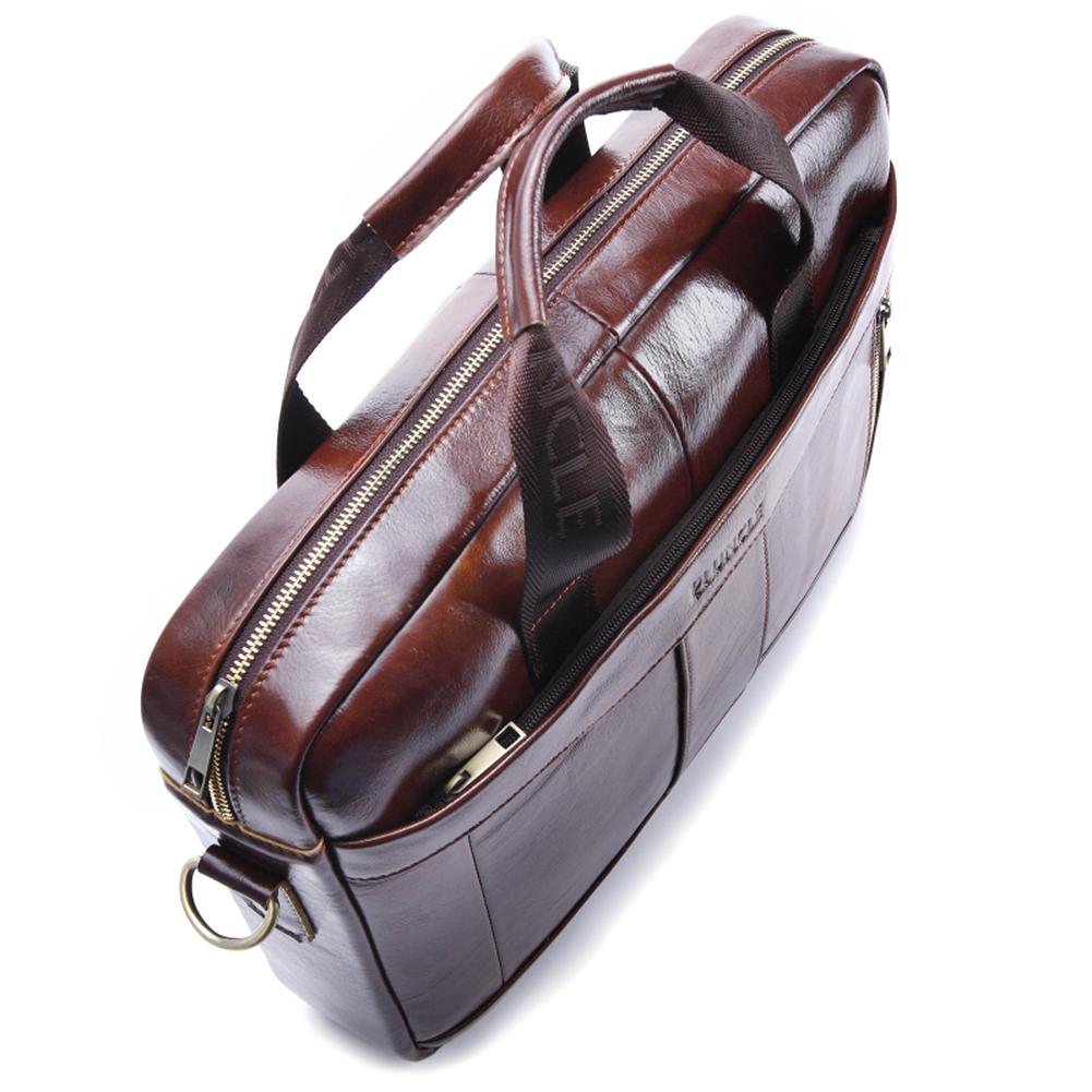 Men's Genuine Leather Briefcase Male Men Laptop Bag Natural Leather Shoulder Messenger Bags Office Handbag Men's Briefcases 2020
