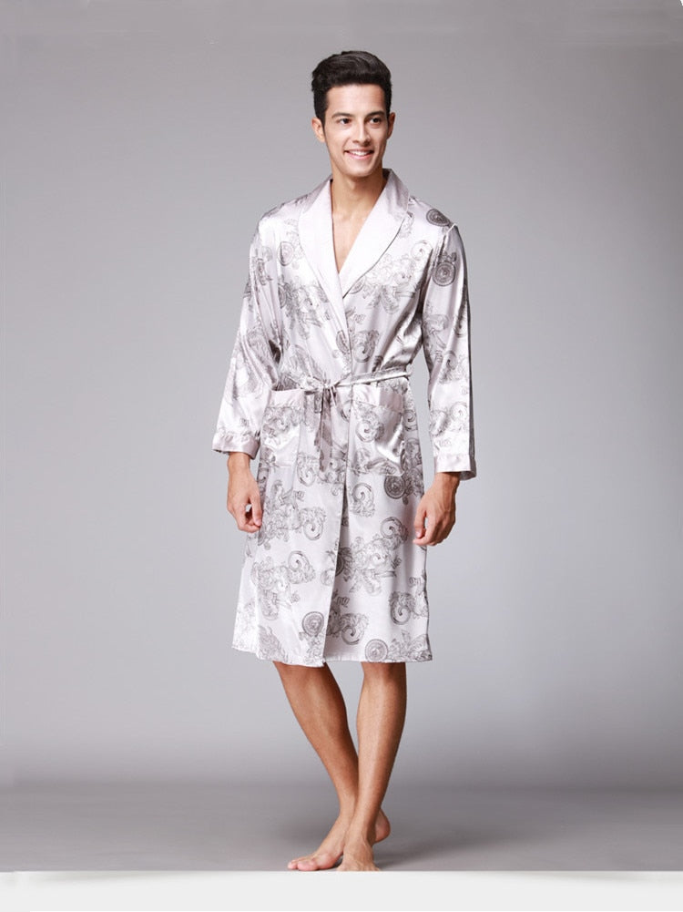 Paisley Print Silk Satin Pyjama Robe