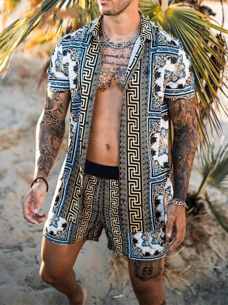 Hawaii Trend Floral Shirt Beach Shorts