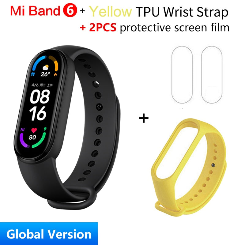 Global Version Xiaomi Mi Band 6 Smart Bracelet 1.56"AMOLED Screen miBand 6 Heart Rate Fitness Traker Bluetooth 5 ATM Waterproof