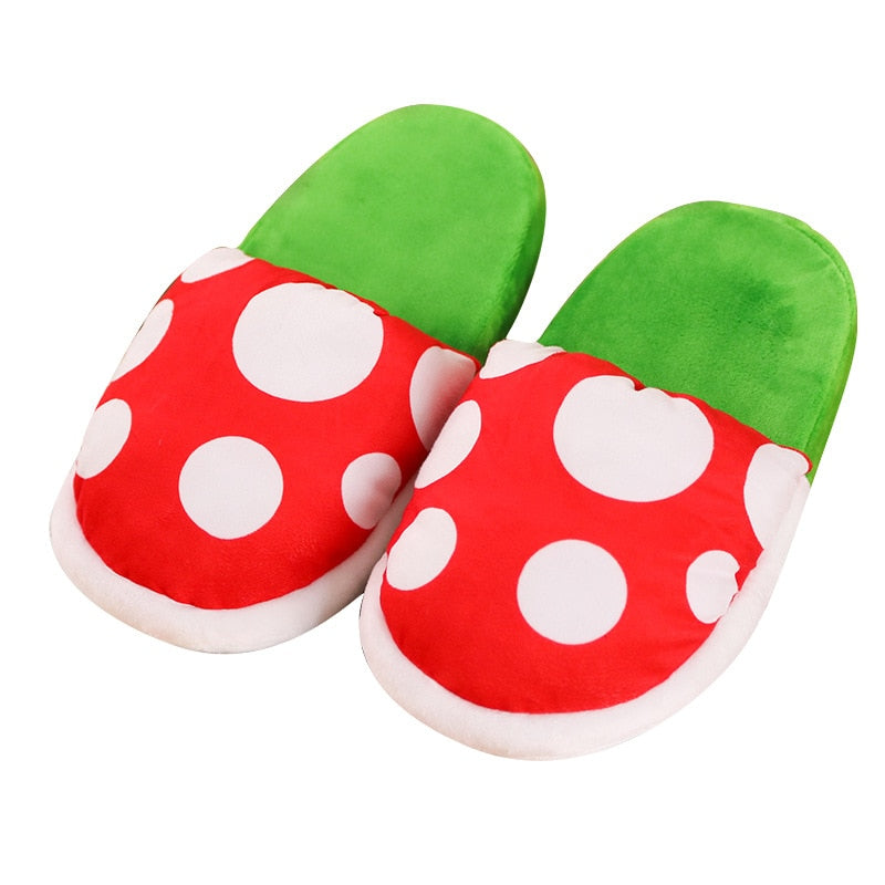 Super Mario Bros Slippers Piranha Decoration Flower Cosplay Shoes Autumn&Winter Plush Slipper Christmas Gift Wholesale