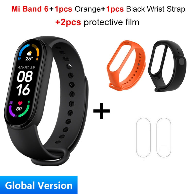 Global Version Xiaomi Mi Band 6 Smart Bracelet 1.56"AMOLED Screen miBand 6 Heart Rate Fitness Traker Bluetooth 5 ATM Waterproof