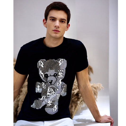 Alex Plein T shirt Men Summer Casual Cotton Teddy Bear