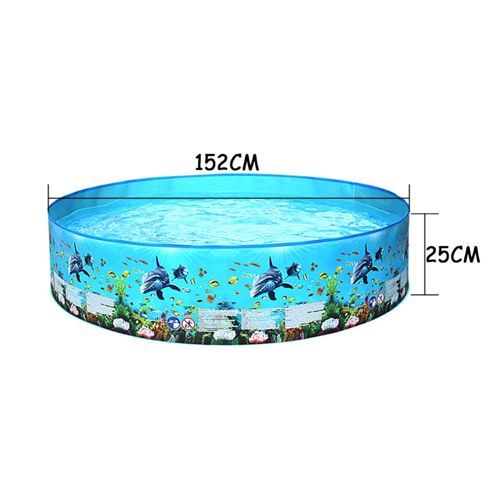 Marine Pattern Family Swimming Pools Outdoor Backyard Foldable Kids Water Pool Swimming Portable Outdoor Elements