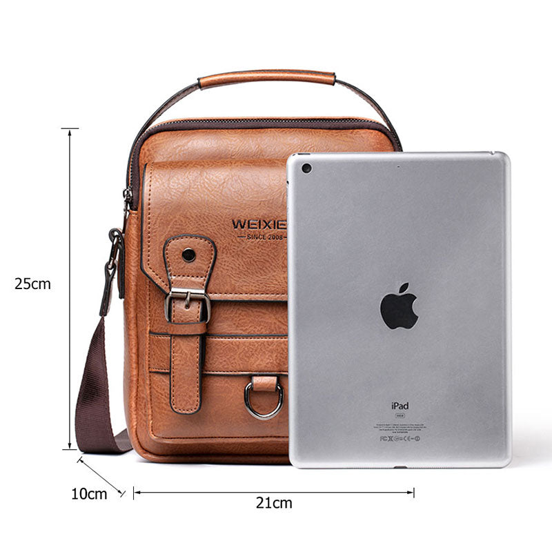 New Man's Crossbody Shoulder Bag Multi-function Men Handbags Large Capacity Split Leather Bag For Man Messenger Bags Tote Bag