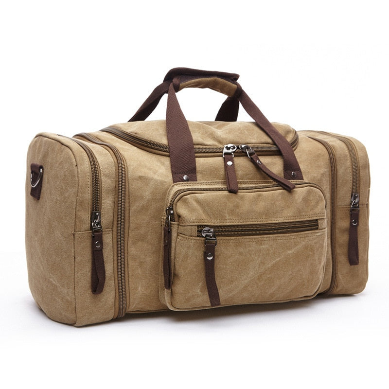 Multifunctional Leather Carry on Luggage Weekend Duffel Bag