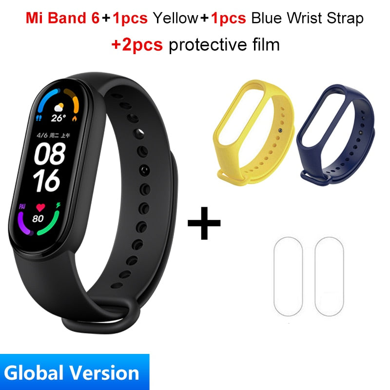 Global Version Xiaomi Mi Band 6 Smart Bracelet 1.56"AMOLED Screen miBand 6 Heart Rate Fitness Traker Bluetooth 5 ATM Waterproof