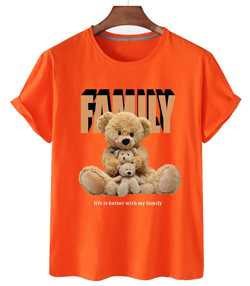 100% Cotton Family Bear Ladies T-Shirt