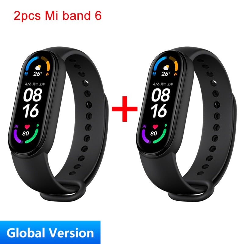 Global Version Xiaomi Mi Band 6 Smart Bracelet 1.56"AMOLED Screen miBand 6 Heart Rate Fitness Traker Bluetooth 5 ATM Waterproof