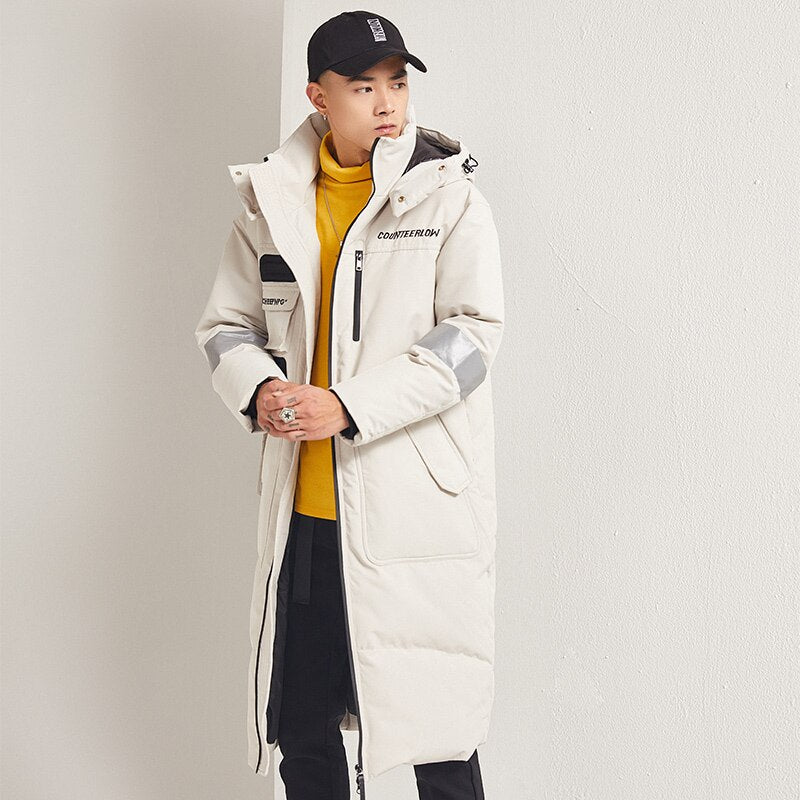 New Arrivals  Winter Down Jacket Men Thickening Long Trend In White Duck Down Hot-selling Couple Coat