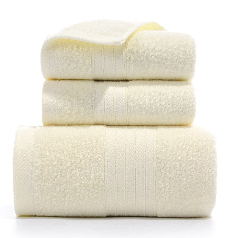 3PCS/Set Towel Cotton Beach towels Luxury Thickened Bath Towel