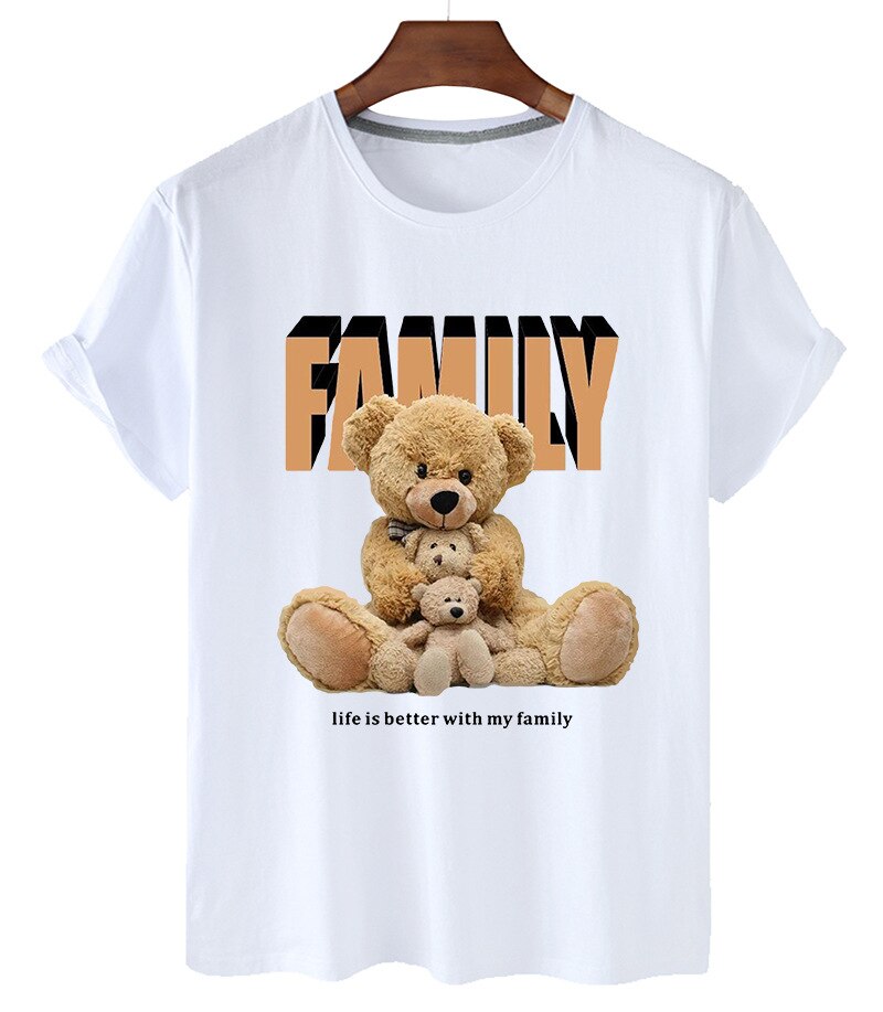 100% Cotton Family Bear Ladies T-Shirt